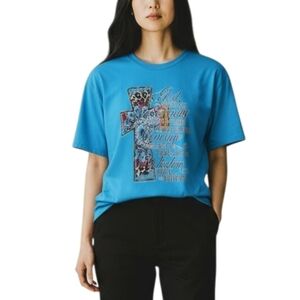 The Serenity Prayer Blue Short Sleeve Graphic T-Shirt - NWT